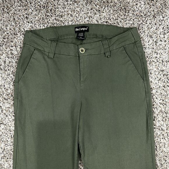 Like An Angel Women's Sz 1X Olive Green Jogger Style Pants Pockets Stretchy - Picture 3 of 8